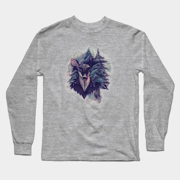 Spirit Deer Long Sleeve T-Shirt by InkedinRed